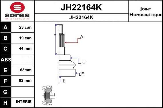 SNRA JH22164K - Šarnīru komplekts, Piedziņas vārpsta ps1.lv