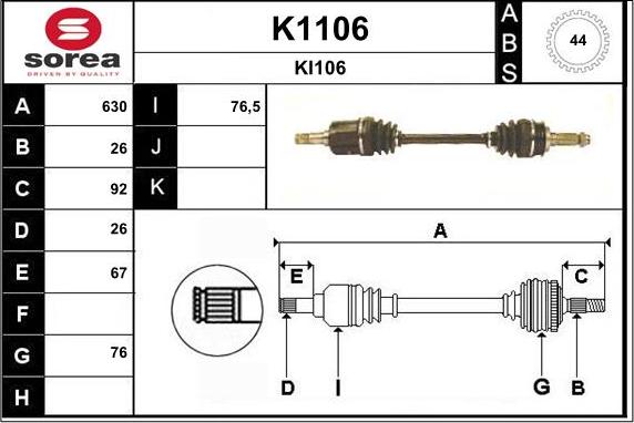 SNRA K1106 - Piedziņas vārpsta ps1.lv