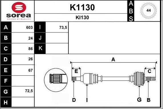 SNRA K1130 - Piedziņas vārpsta ps1.lv