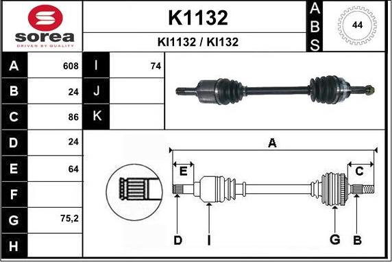 SNRA K1132 - Piedziņas vārpsta ps1.lv