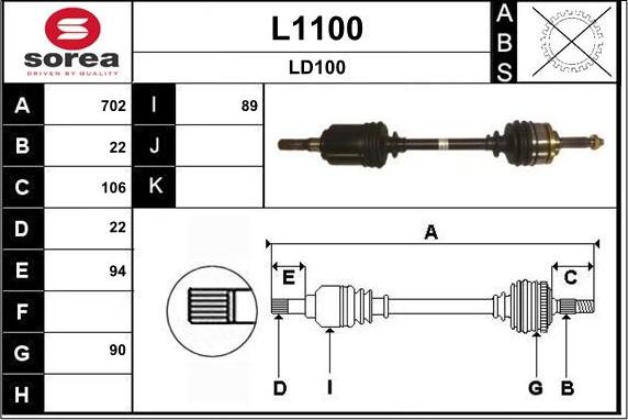 SNRA L1100 - Piedziņas vārpsta ps1.lv