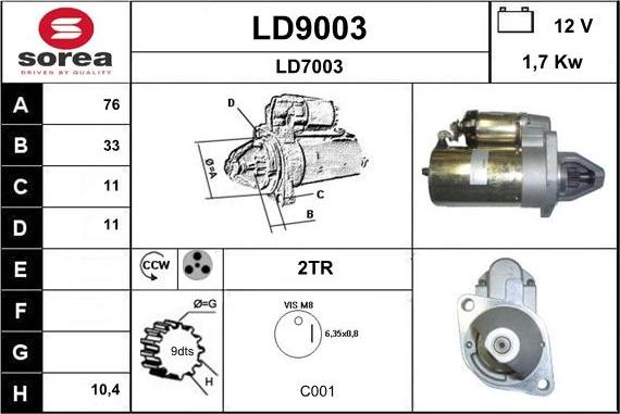 SNRA LD9003 - Starteris ps1.lv