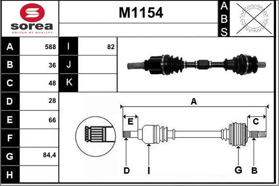 SNRA M1154 - Piedziņas vārpsta ps1.lv