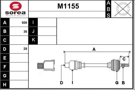 SNRA M1155 - Piedziņas vārpsta ps1.lv