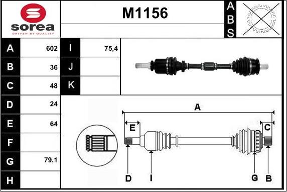 SNRA M1156 - Piedziņas vārpsta ps1.lv