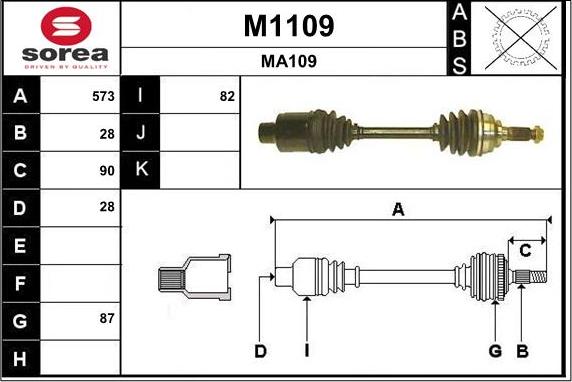 SNRA M1109 - Piedziņas vārpsta ps1.lv