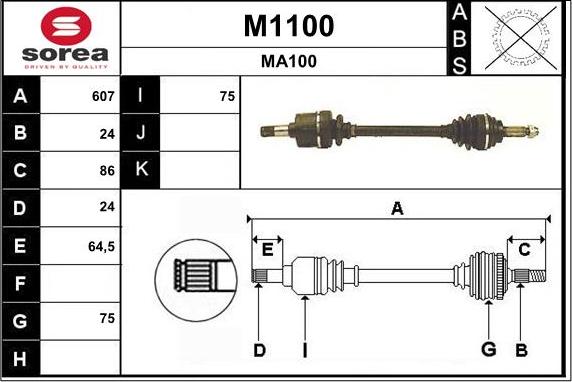 SNRA M1100 - Piedziņas vārpsta ps1.lv