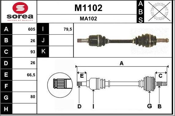 SNRA M1102 - Piedziņas vārpsta ps1.lv