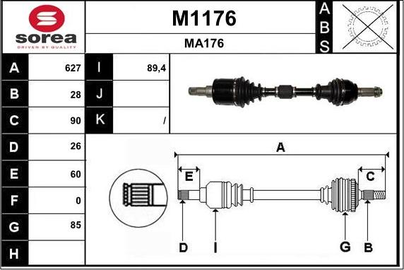 SNRA M1176 - Piedziņas vārpsta ps1.lv