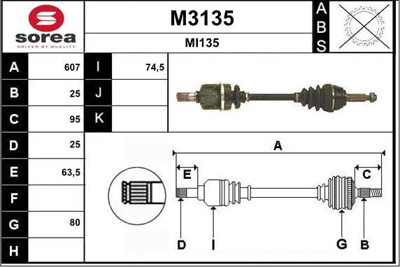 SNRA M3135 - Piedziņas vārpsta ps1.lv