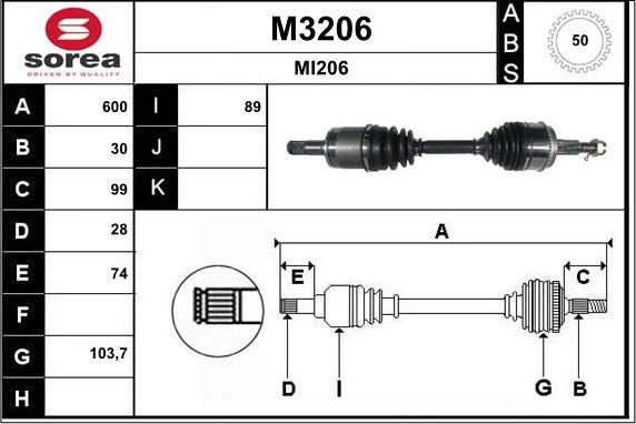 SNRA M3206 - Piedziņas vārpsta ps1.lv