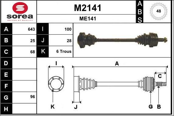 SNRA M2141 - Piedziņas vārpsta ps1.lv