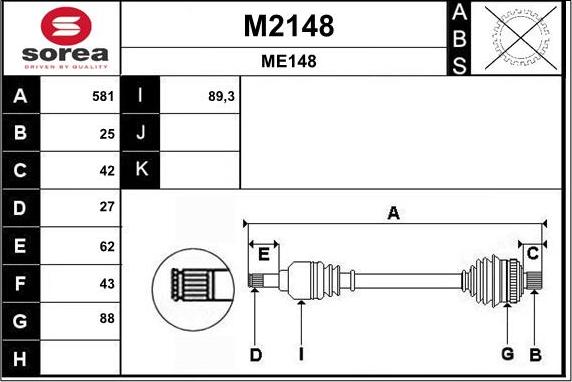 SNRA M2148 - Piedziņas vārpsta ps1.lv