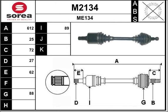 SNRA M2134 - Piedziņas vārpsta ps1.lv