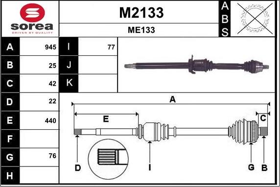 SNRA M2133 - Piedziņas vārpsta ps1.lv