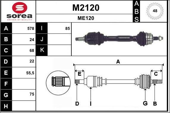 SNRA M2120 - Piedziņas vārpsta ps1.lv