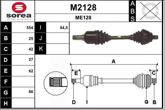 SNRA M2128 - Piedziņas vārpsta ps1.lv