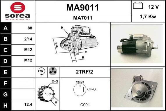 SNRA MA9011 - Starteris ps1.lv