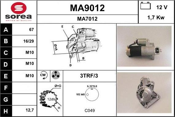 SNRA MA9012 - Starteris ps1.lv