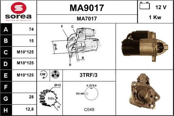 SNRA MA9017 - Starteris ps1.lv