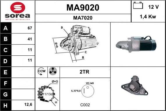 SNRA MA9020 - Starteris ps1.lv