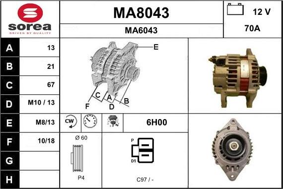 SNRA MA8043 - Ģenerators ps1.lv