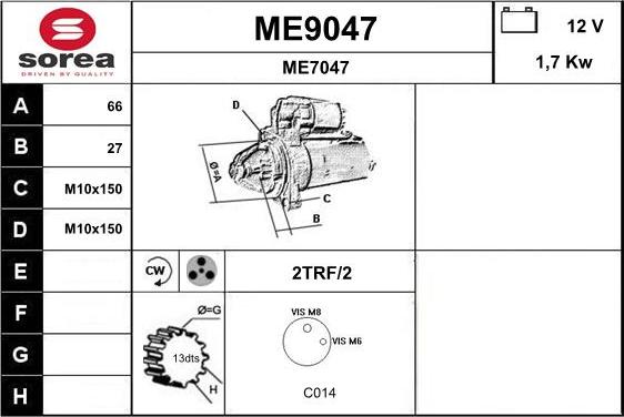 SNRA ME9047 - Starteris ps1.lv