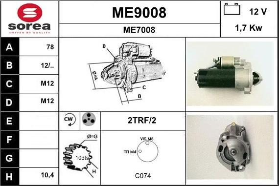 SNRA ME9008 - Starteris ps1.lv