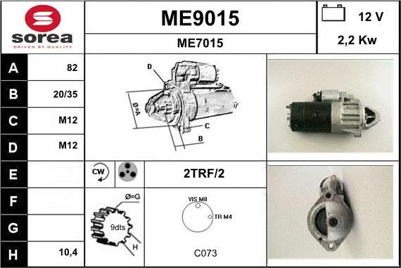 SNRA ME9015 - Starteris ps1.lv