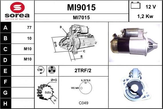 SNRA MI9015 - Starteris ps1.lv