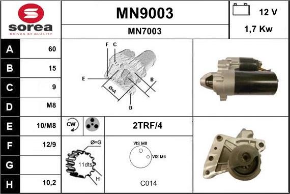 SNRA MN9003 - Starteris ps1.lv