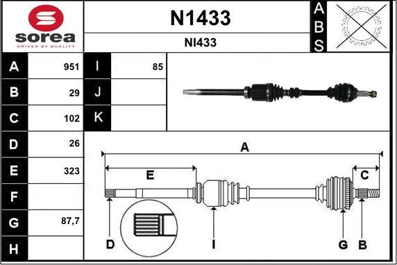 SNRA N1433 - Piedziņas vārpsta ps1.lv