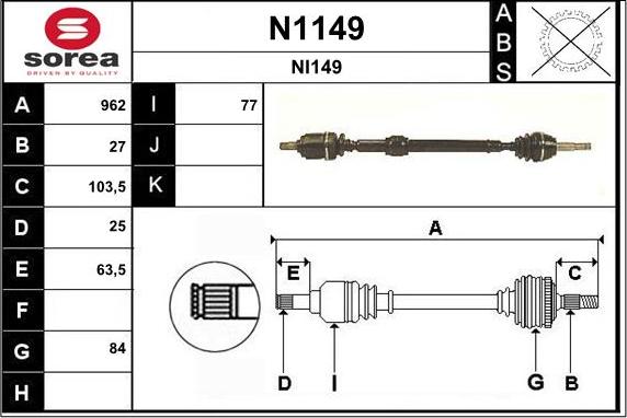 SNRA N1149 - Piedziņas vārpsta ps1.lv