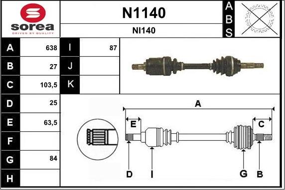 SNRA N1140 - Piedziņas vārpsta ps1.lv