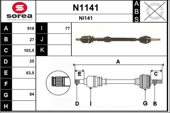 SNRA N1141 - Piedziņas vārpsta ps1.lv