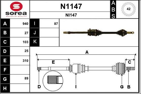 SNRA N1147 - Piedziņas vārpsta ps1.lv