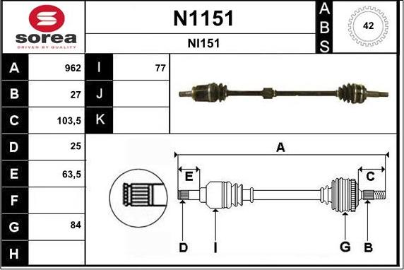 SNRA N1151 - Piedziņas vārpsta ps1.lv