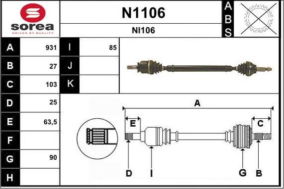 SNRA N1106 - Piedziņas vārpsta ps1.lv