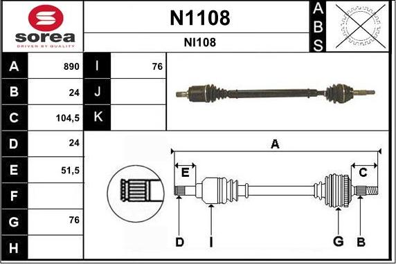 SNRA N1108 - Piedziņas vārpsta ps1.lv