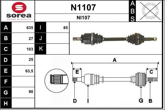 SNRA N1107 - Piedziņas vārpsta ps1.lv