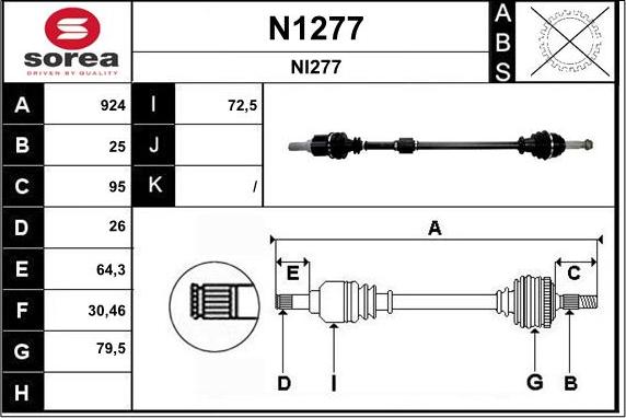 SNRA N1277 - Piedziņas vārpsta ps1.lv