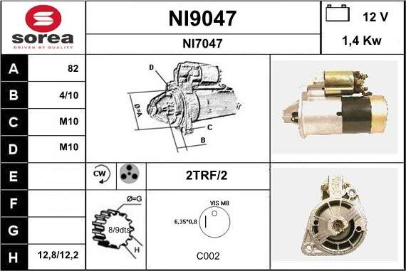 SNRA NI9047 - Starteris ps1.lv