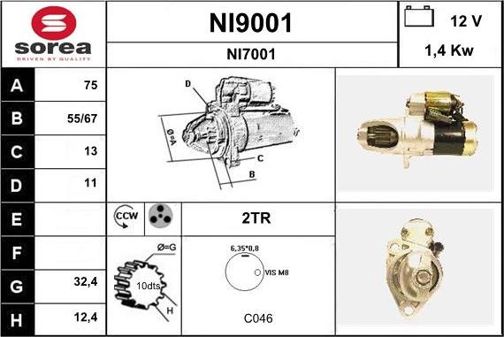 SNRA NI9001 - Starteris ps1.lv