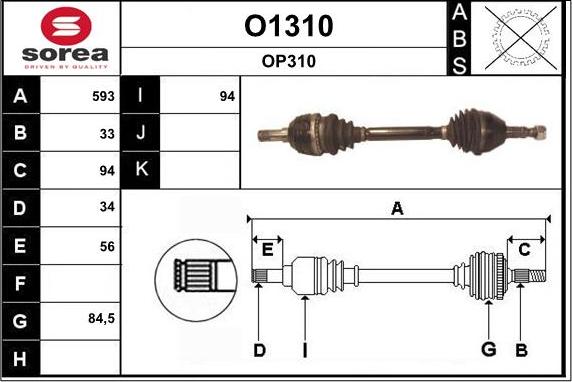 SNRA O1310 - Piedziņas vārpsta ps1.lv