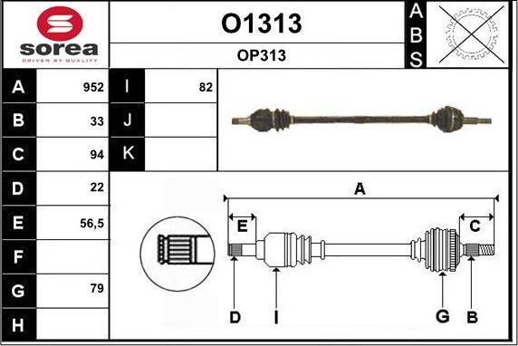 SNRA O1313 - Piedziņas vārpsta ps1.lv