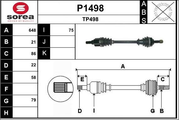 SNRA P1498 - Piedziņas vārpsta ps1.lv