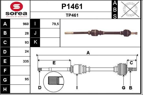 SNRA P1461 - Piedziņas vārpsta ps1.lv