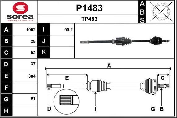 SNRA P1483 - Piedziņas vārpsta ps1.lv