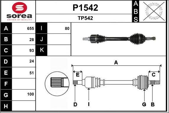 SNRA P1542 - Piedziņas vārpsta ps1.lv