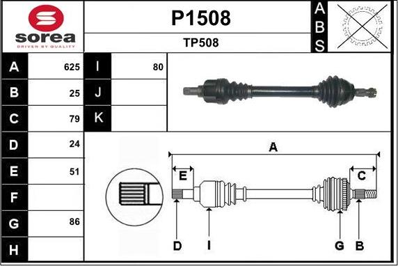 SNRA P1508 - Piedziņas vārpsta ps1.lv